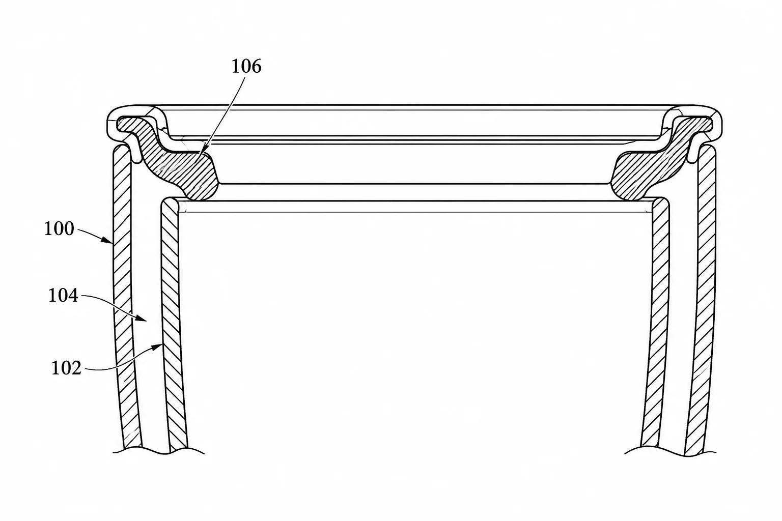 Separate adjacent materials with hatching